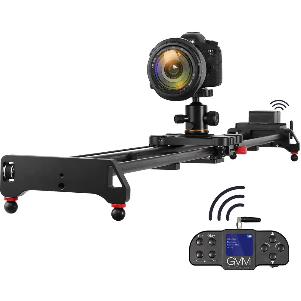 Camera Slider Rail - GVM GT-120WD 47インチ電動ドリーカメラスライダートラックドリービデオスタビライザーレールカーボンファイバー素材 DSLRカムコーダー用