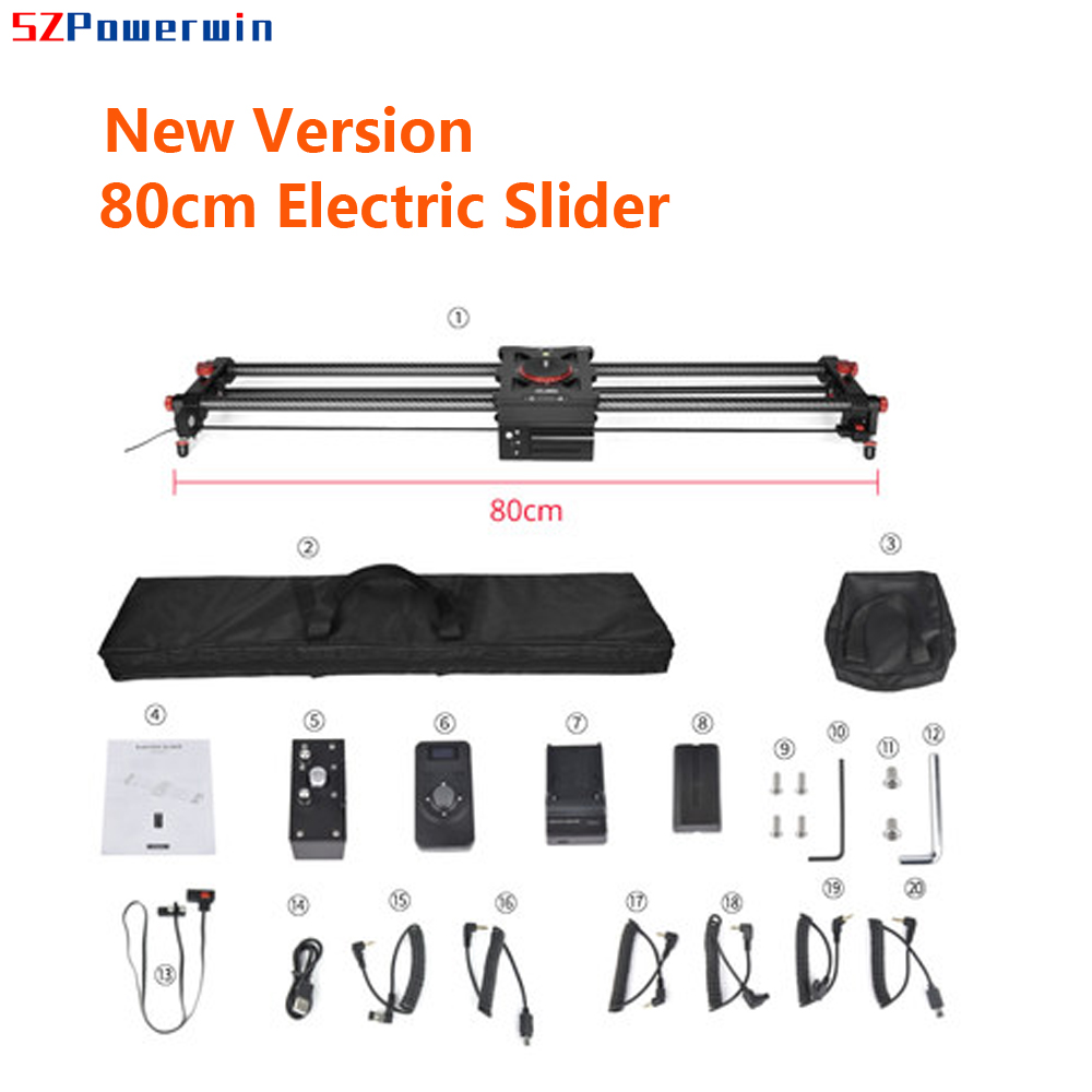 Camera Slider Rail - SZPowerwin 80CM プロフェッショナル電動カメラスライダー カーボンファイバートラックレールモーター タイムラプス 2.4G