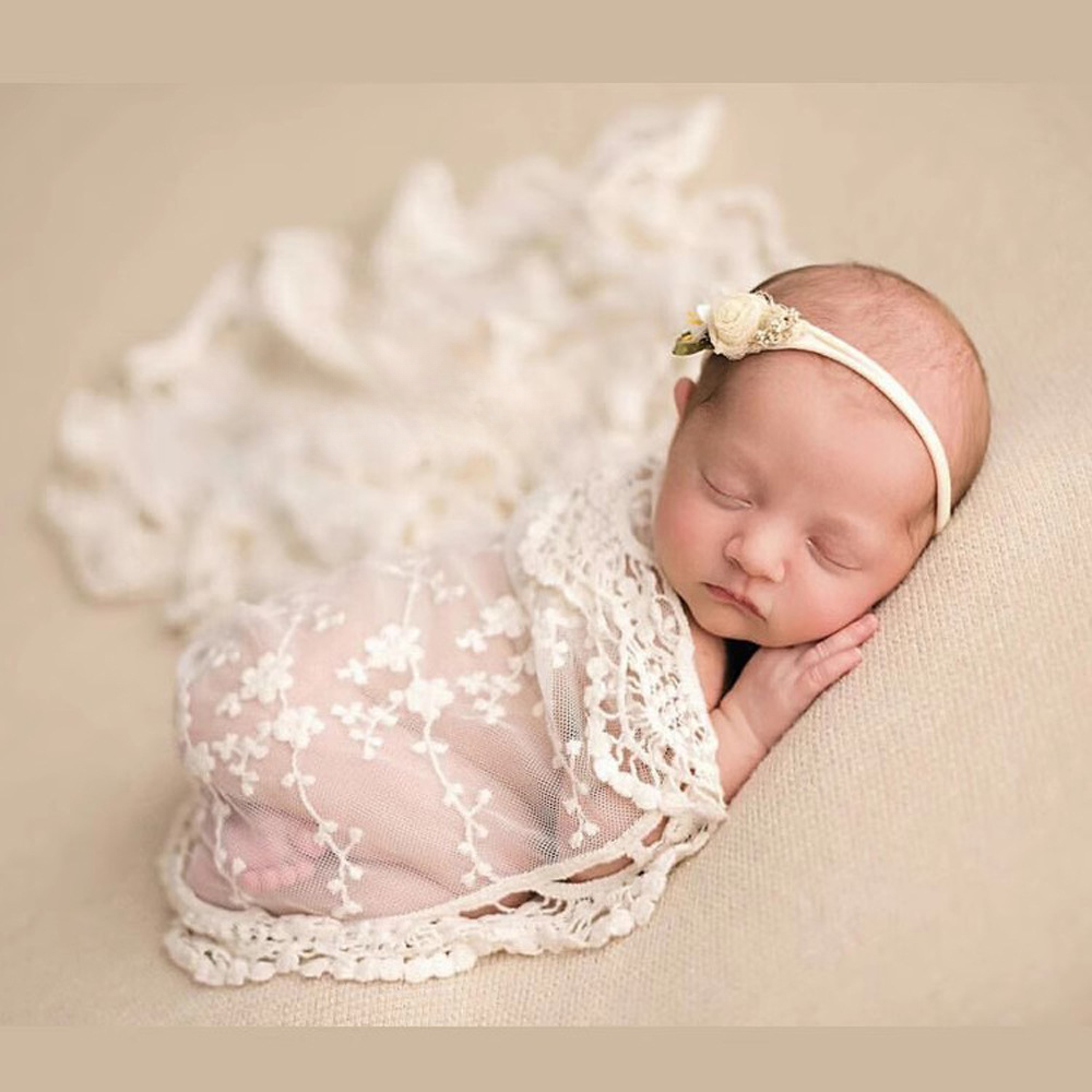 生まれたばかりの写真アクセサリー,レースの背景,おくるみ,写 - Photography Newborn のレビューと価格
