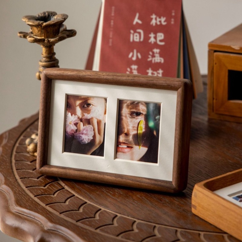 多格子木製フォトフレーム、変形しにくい、デスクトップ装飾、記 - Photography Narrative のレビューと価格