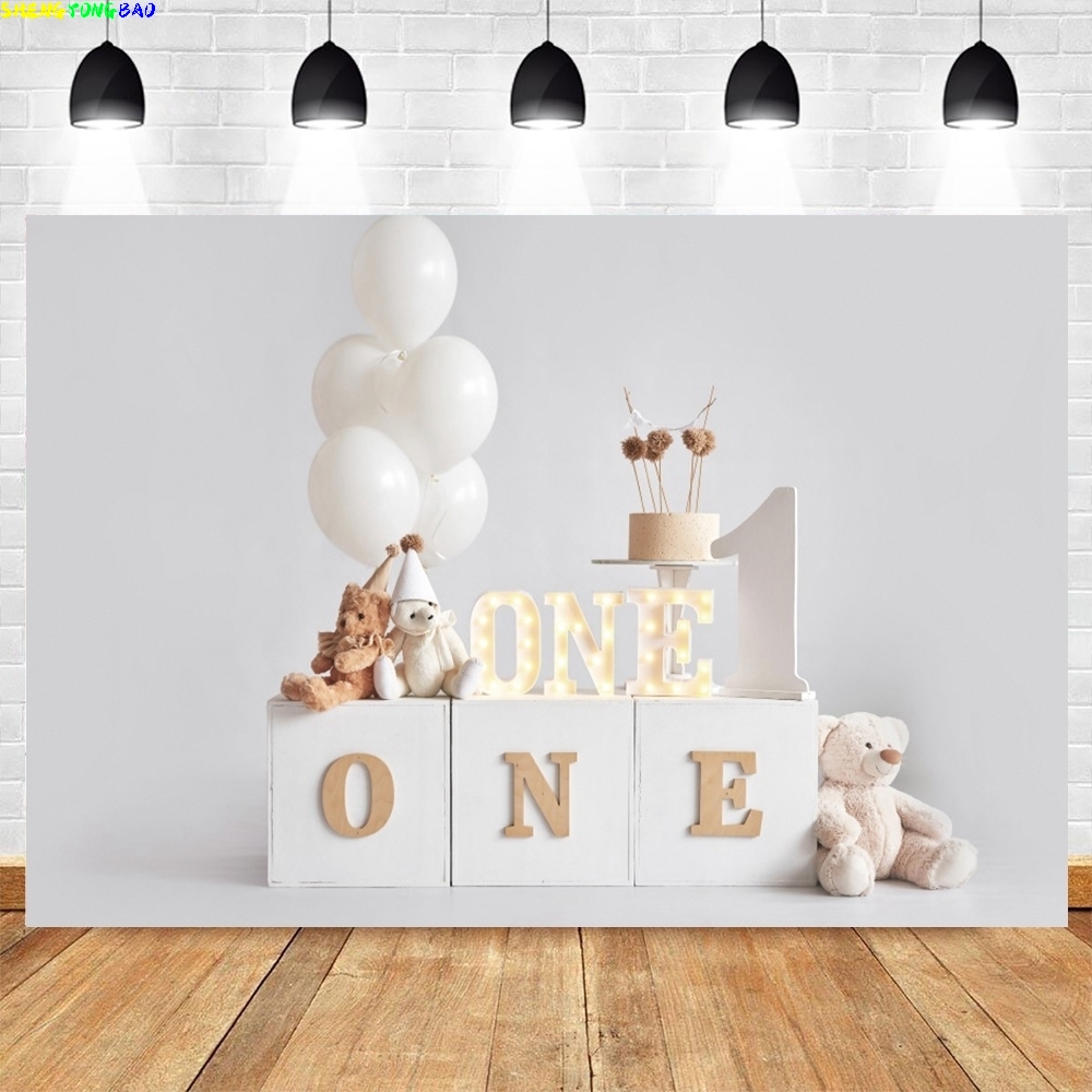 ピンクゴールドバルーンガール最初の誕生日パーティー背景スイー - Photography Backdrop Muslin のレビューと価格